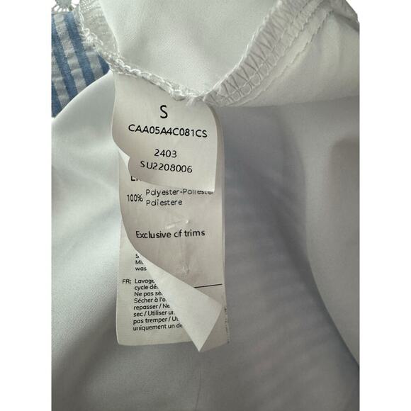 Cupshe Blue & White Stripe Lace Ruffled Mini Dress - Picture 8 of 14